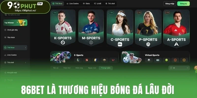 86bet là thương hiệu bóng đá lâu đời