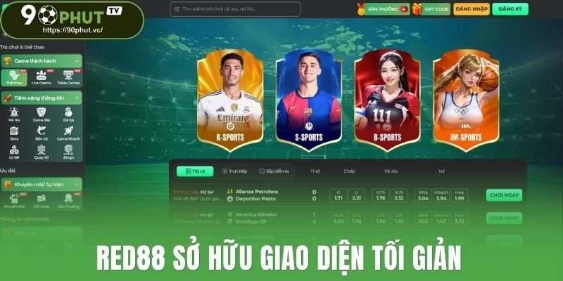 Red88 sở hữu giao diện tối giản