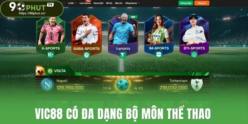 Vic88 có đa dạng bộ môn thể thao